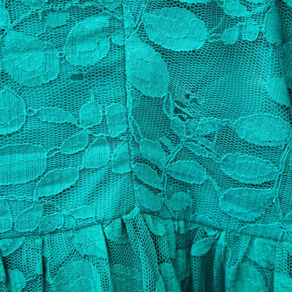 Dorothy Perkins Knee-Length Teal Lace Cocktail Dress, size 10 - Picture 3 of 10